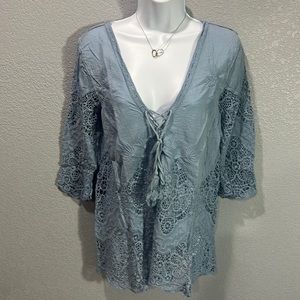 Boho Lavender Lace Blouse (XL)